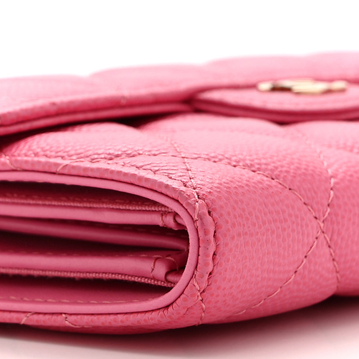 Caviar Quilted Medium Flap Wallet Pink
