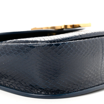 Saint Laurent Snakeskin Small Kaia Satchel Navy 9 of 11