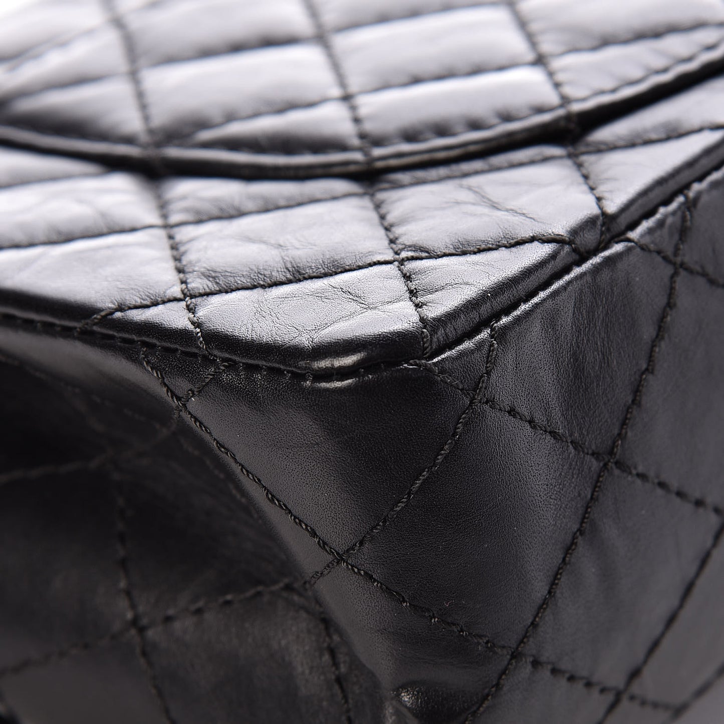 Aged Calfskin Quilted 2.55 Reissue 225 Flap Black