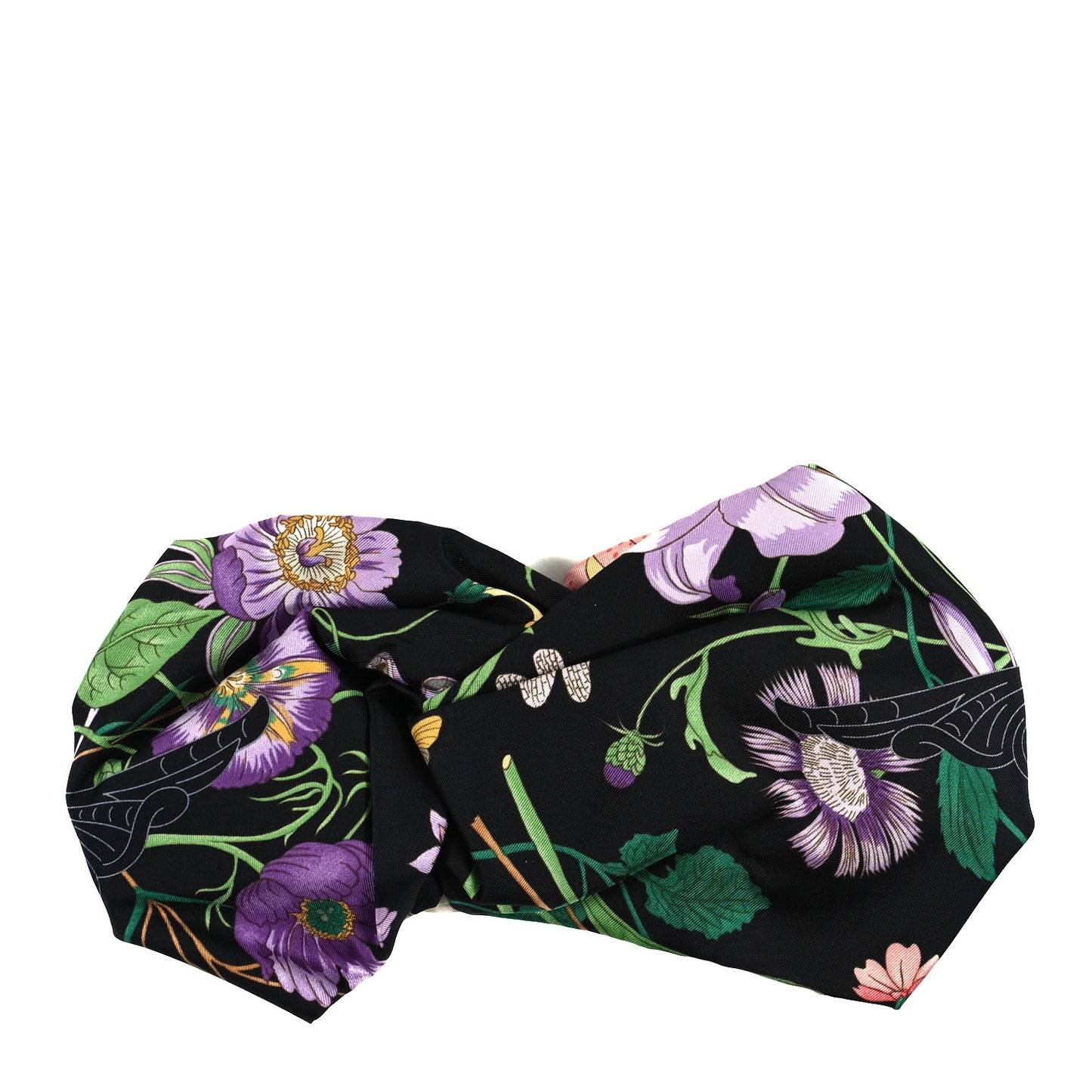 Silk Monogram Flora Print Headband S Black