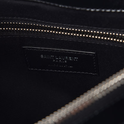 Saint Laurent Patent Y Quilted Monogram Medium Loulou Chain Satchel Black 6 of 9