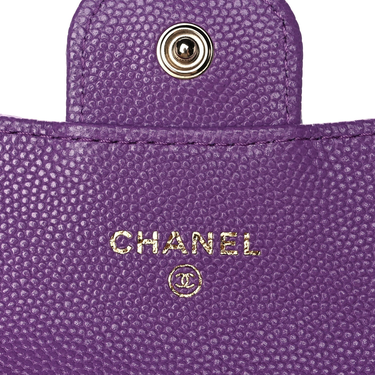Chanel Caviar Quilted Flap Card Holder Wallet Purple 6 of 11