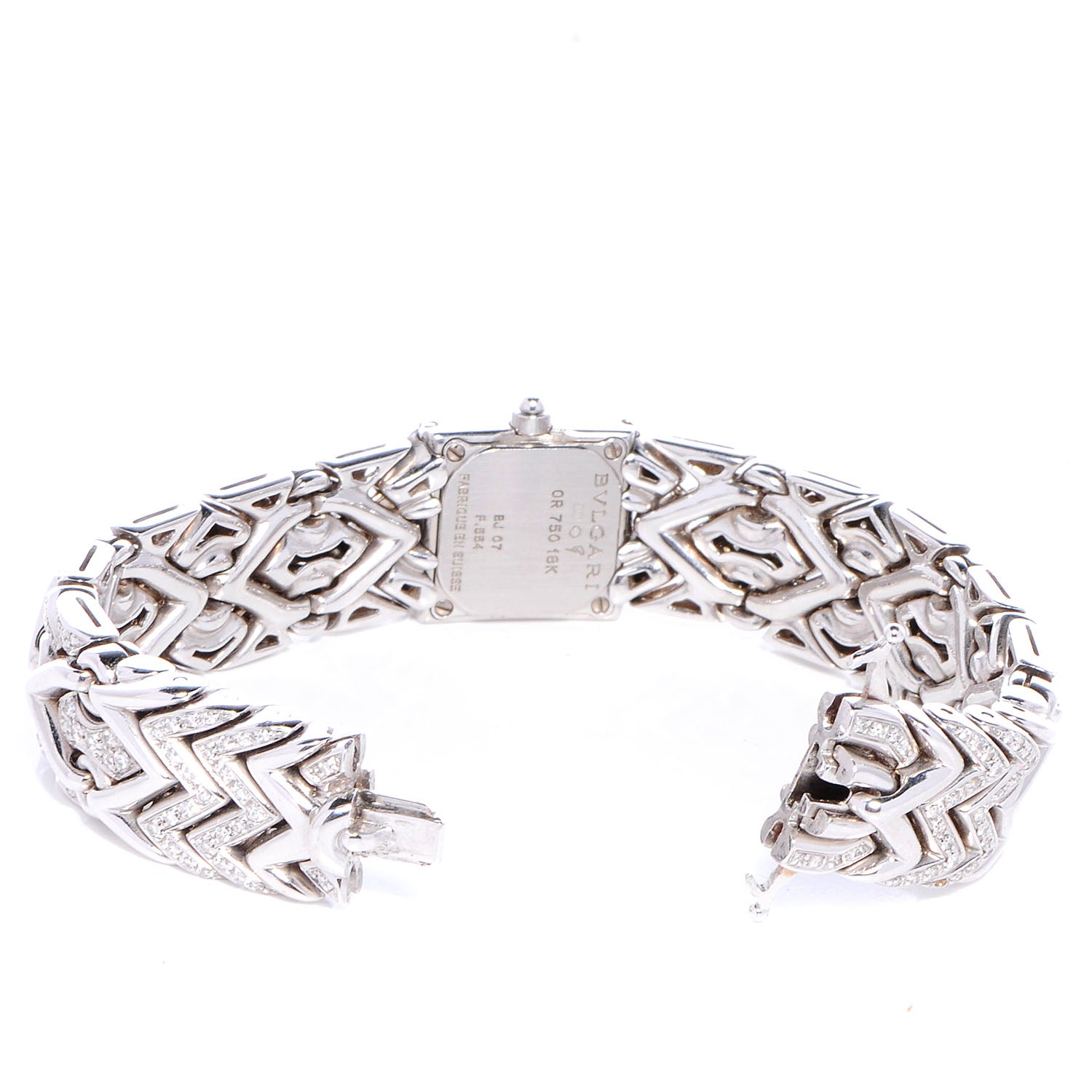 Bulgari 18K White Gold Diamond Pave 22mm Trika Quartz Watch 4 of 7