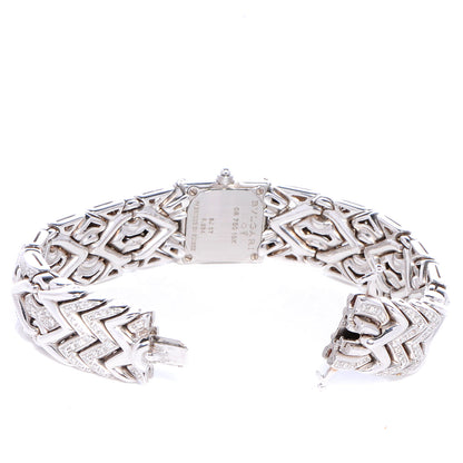 Bulgari 18K White Gold Diamond Pave 22mm Trika Quartz Watch 4 of 7