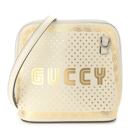 Gucci X SEGA Calfskin GUCCY Stars Mini Dome Shoulder Bag Mystic White Gold 1 of 9