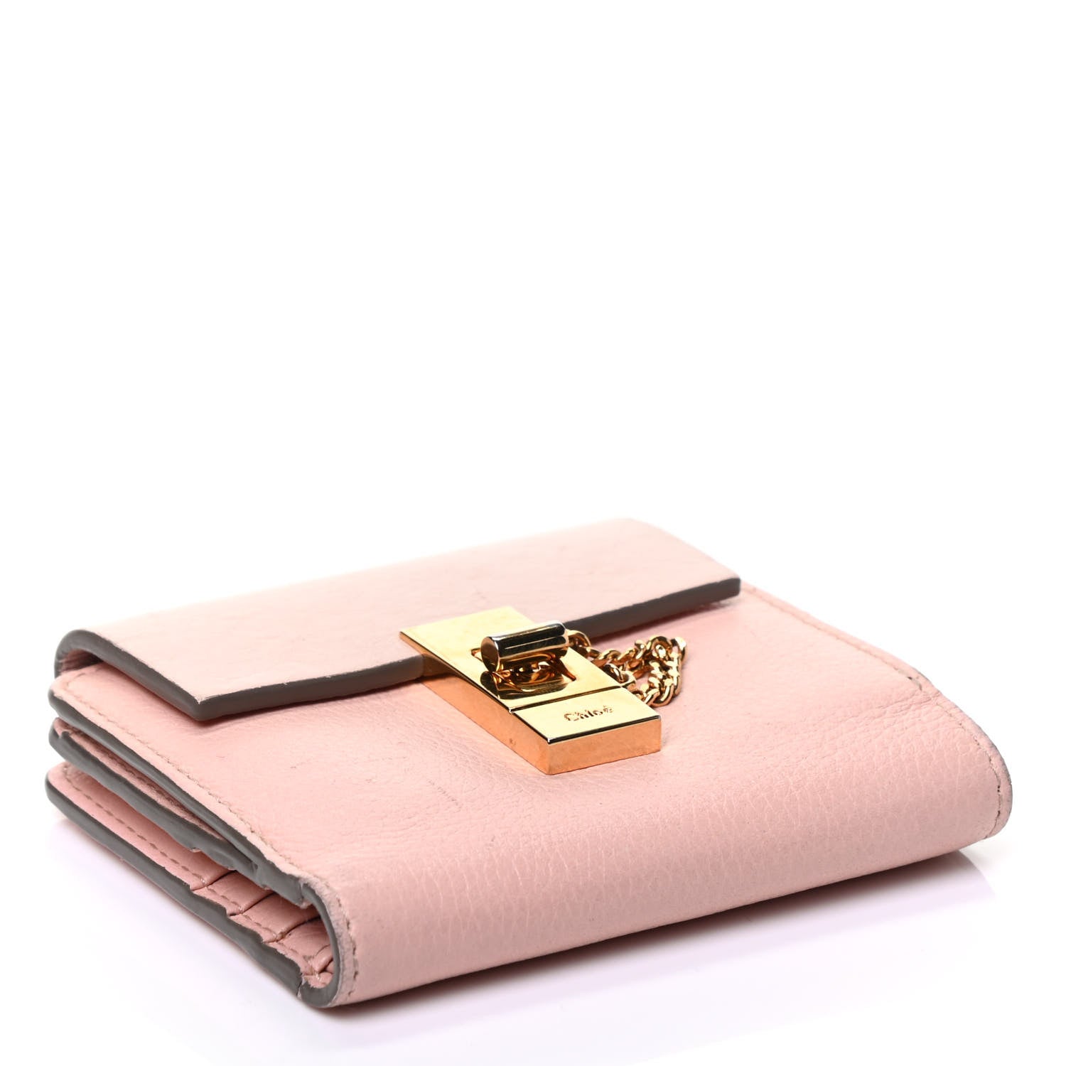 Chloe Grained Lambskin Drew Square Wallet Washed Pink 3 of 4