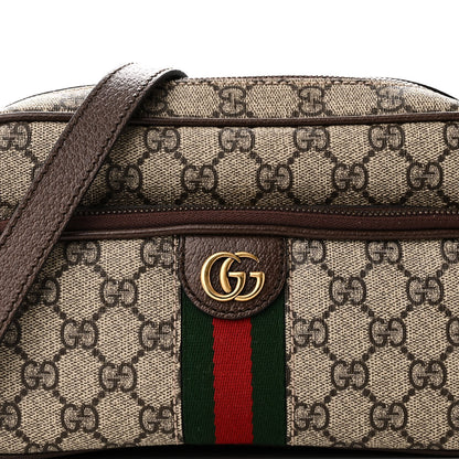 Gucci GG Supreme Monogram Calfskin Web Small Ophidia Messenger Bag Beige Ebony New Acero 8 of 11