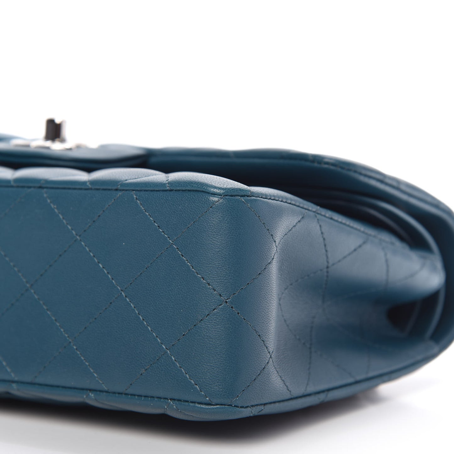 Lambskin Quilted Small Double Flap Dark Blue