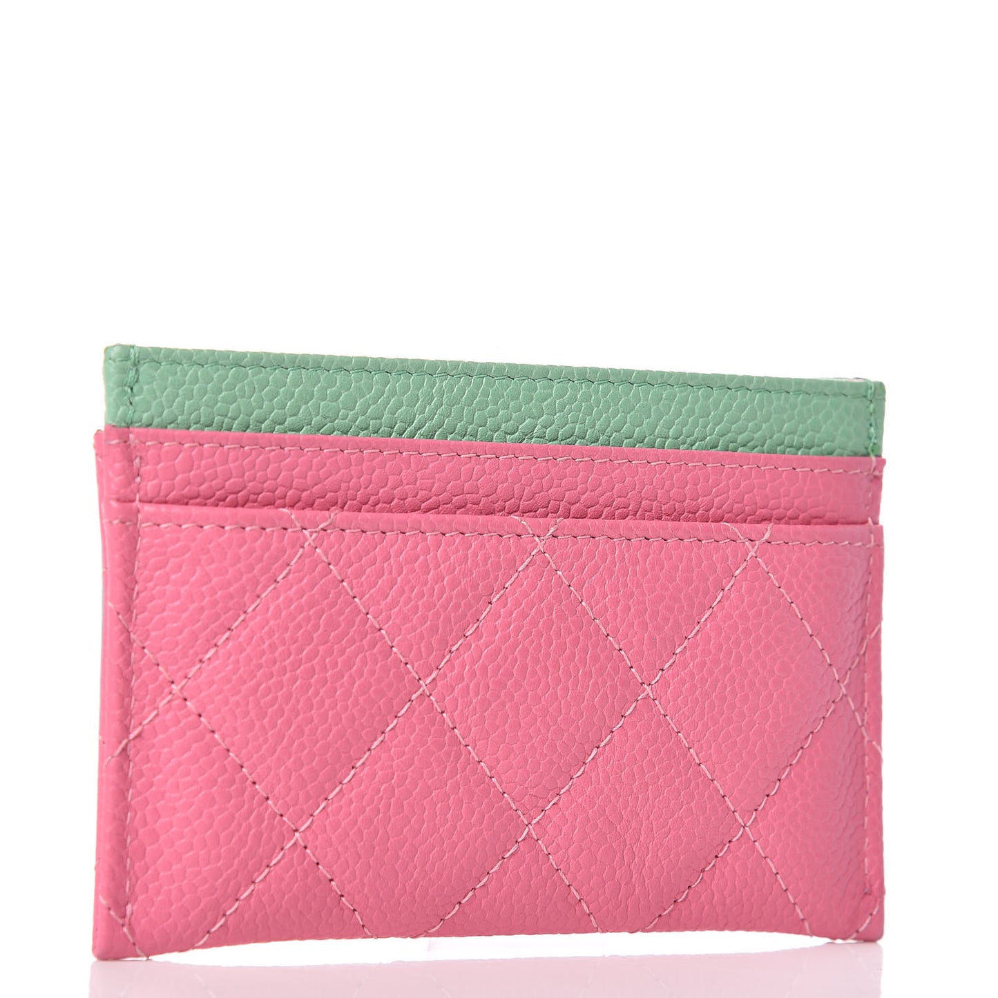 Caviar Quilted CC Filigree Card Holder Pink Blue Green