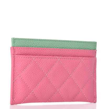 Chanel Caviar Quilted CC Filigree Card Holder Pink Blue Green 3 of 9
