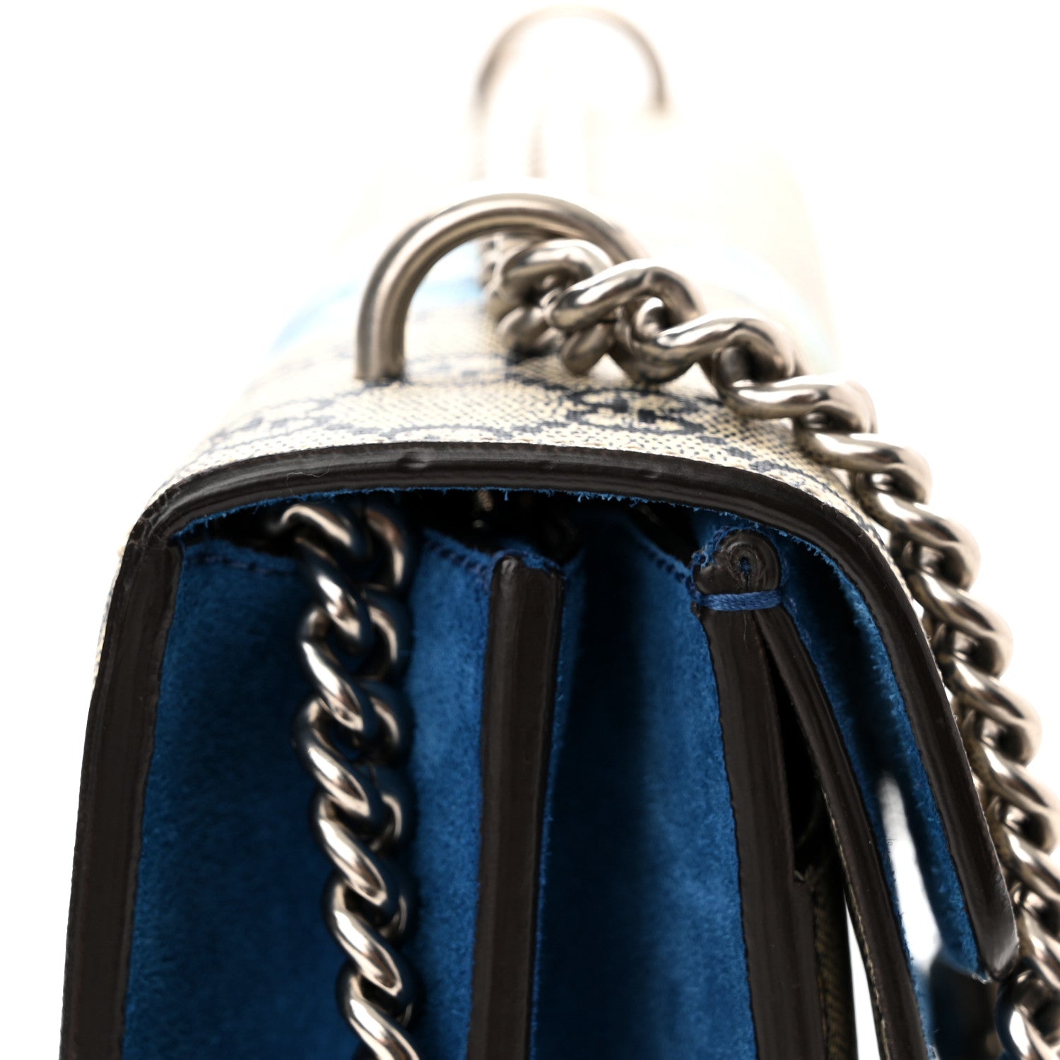 Gucci GG Supreme Monogram Blooms Small Dionysus Shoulder Bag Beige Navy Vintage Blue 13 of 14