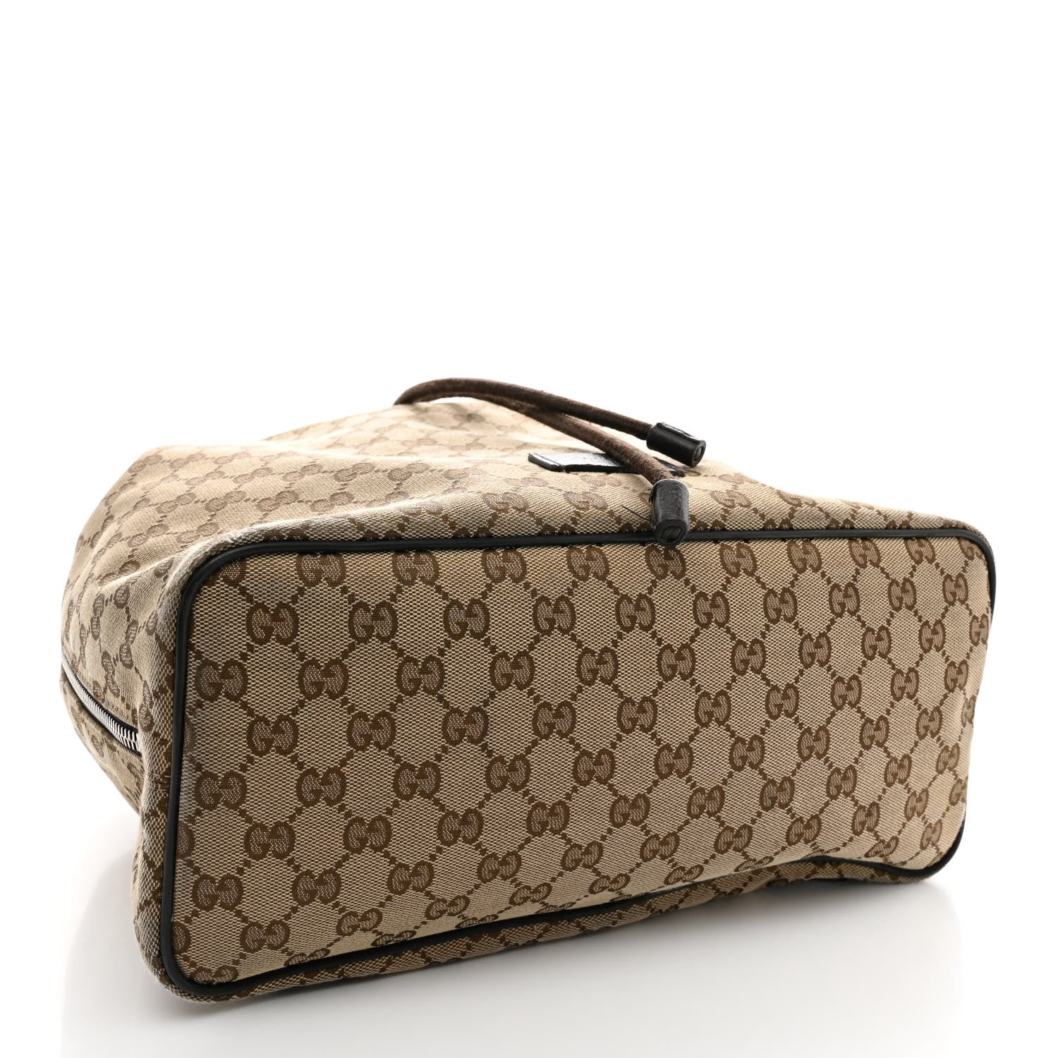 Gucci Monogram Dollar Calfskin O Drawstring Backpack Beige Ebony Testa di Moro Dark Chocolate 4 of 12