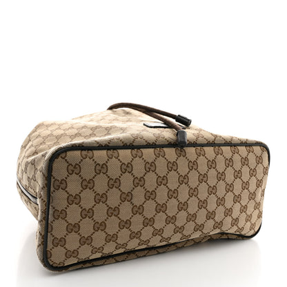 Gucci Monogram Dollar Calfskin O Drawstring Backpack Beige Ebony Testa di Moro Dark Chocolate 4 of 12