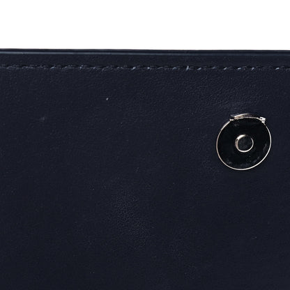 Saint Laurent Calfskin Crocodile Embossed Monogram Sunset Chain Wallet New Cobalt 9 of 13