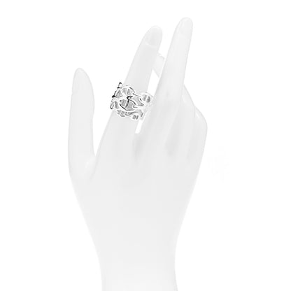 Hermes Sterling Silver GM Chaine d'Ancre Enchainee Band Ring 53 6.25 2 of 5