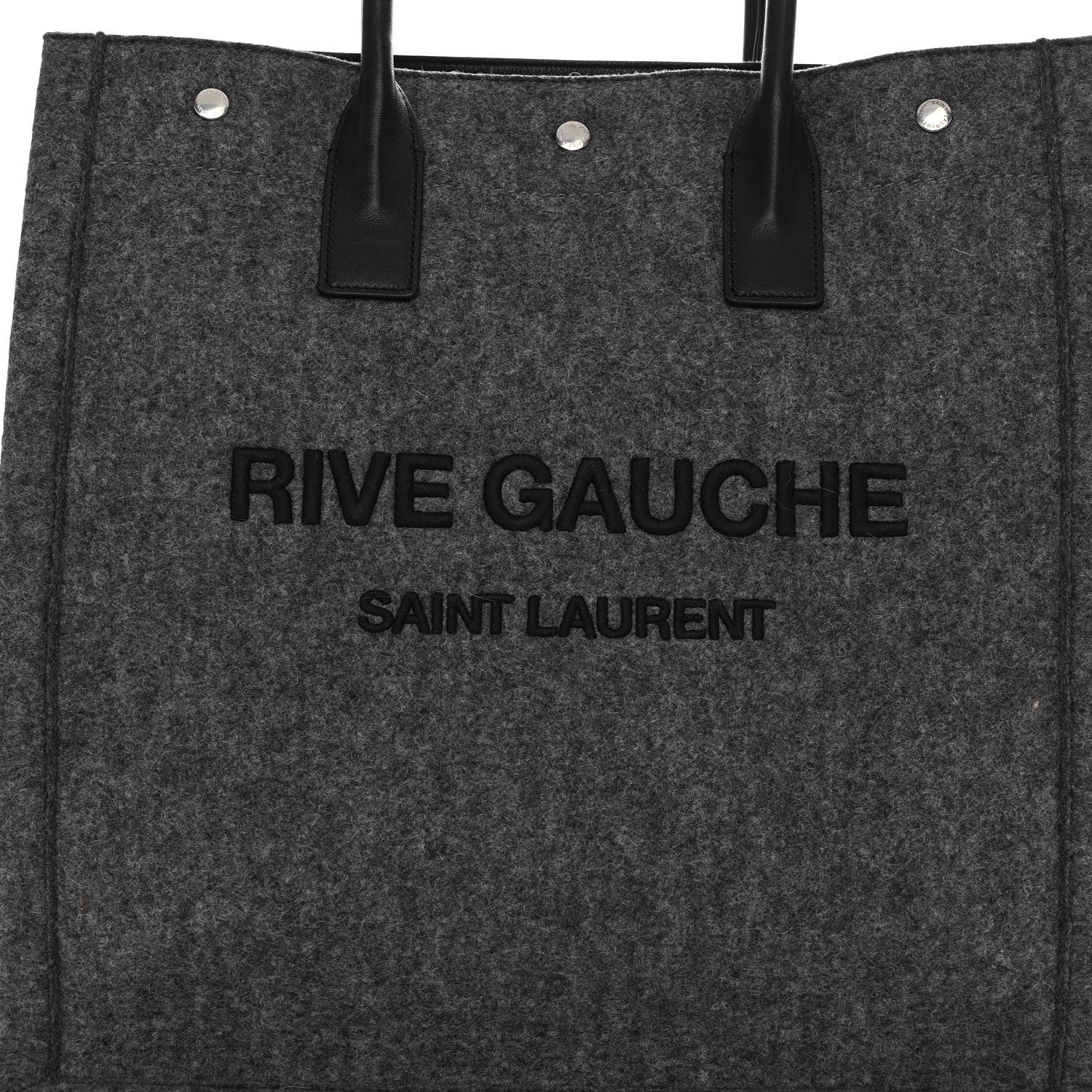Saint Laurent Wool Calfskin Rive Gauche North South Tote Grey 7 of 9