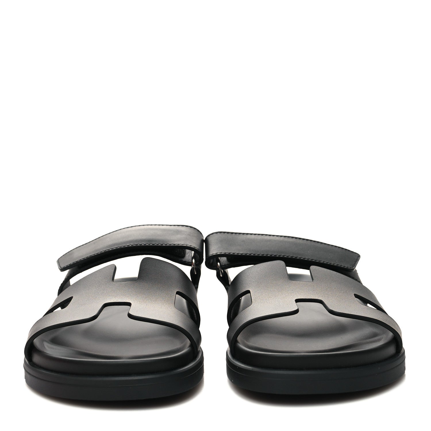 Hermes Calfskin Womens Chypre Sandals 39 Black 2 of 9