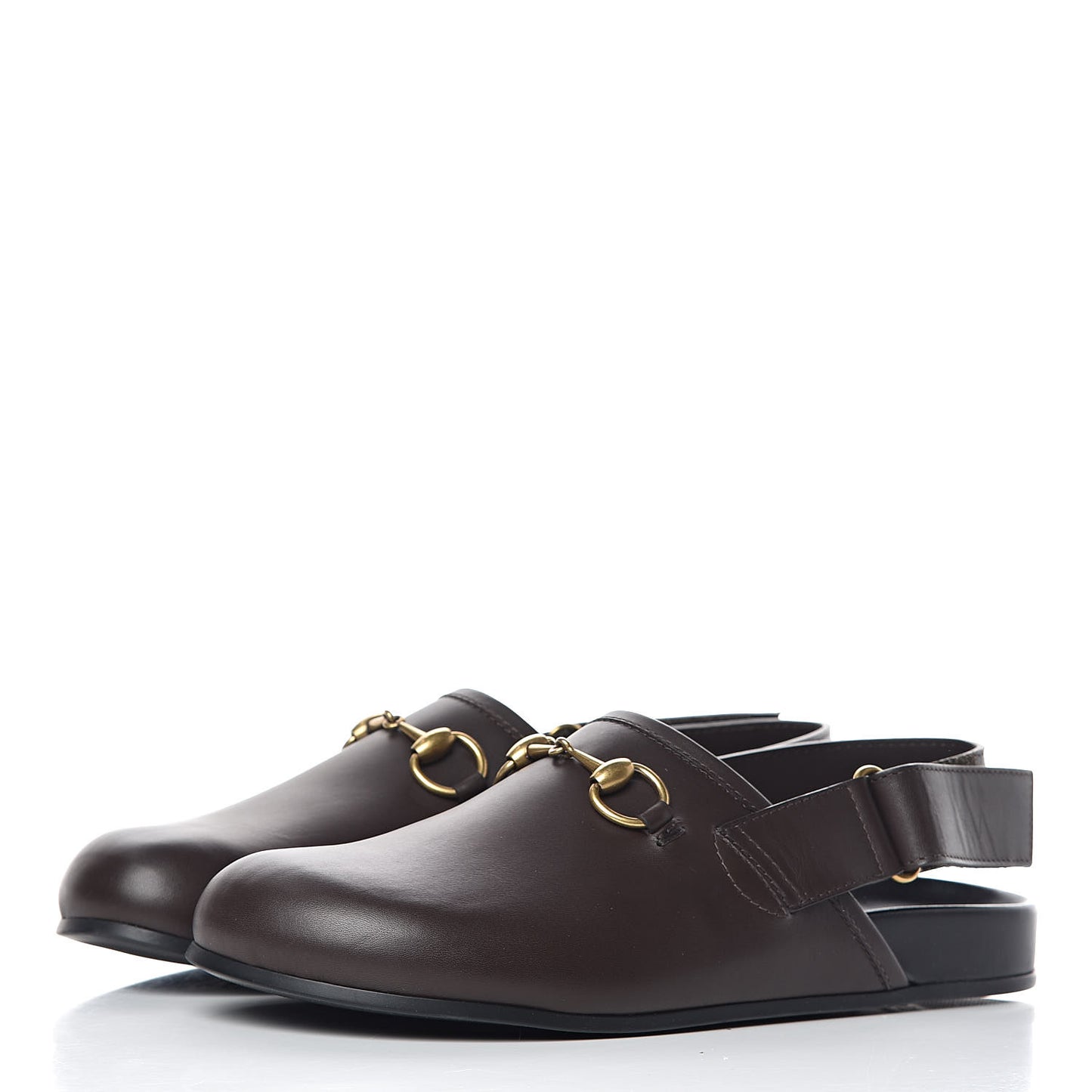 Calfskin Mens Horsebit River Slingback Slippers 7 Cocoa