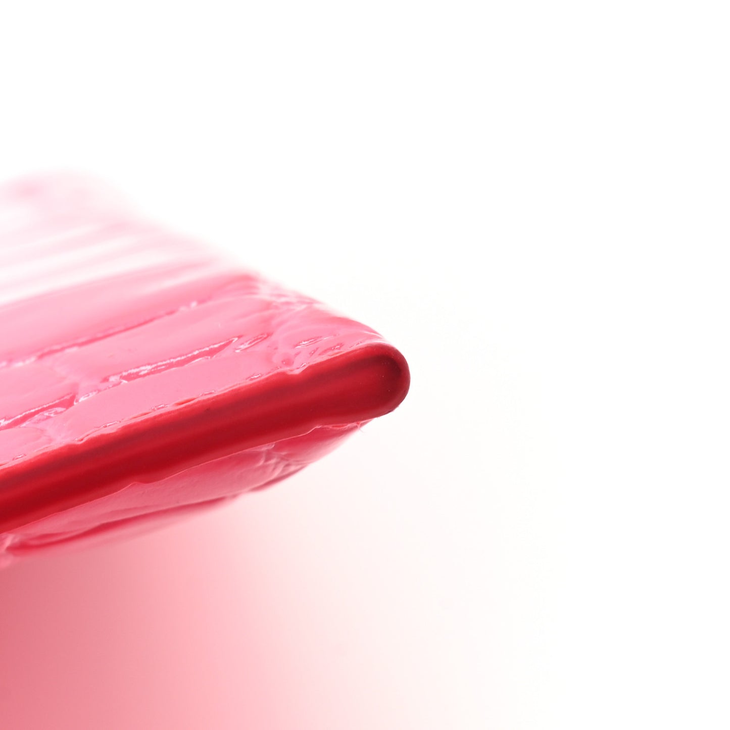 Calfskin Crocodile Embossed Skull Envelope Clutch Pink