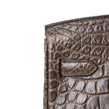Hermes Matte Niloticus Crocodile Birkin 30 Gris Elephant 18 of 38