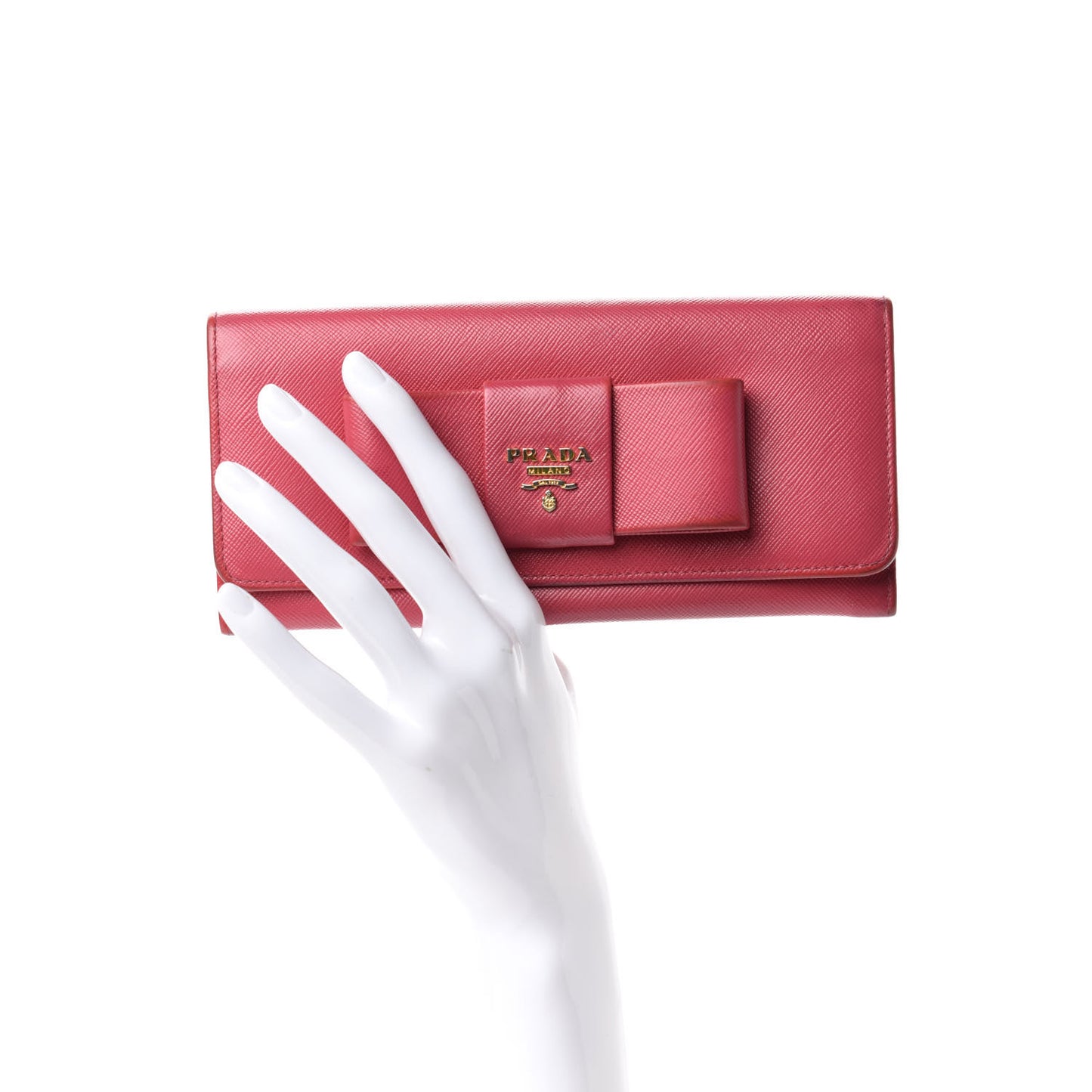 Saffiano Bow Continental Wallet Peonia