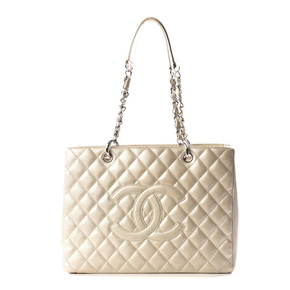 Chanel Caviar Quilted Grand Shopping Tote GST Pearl 1 of 12