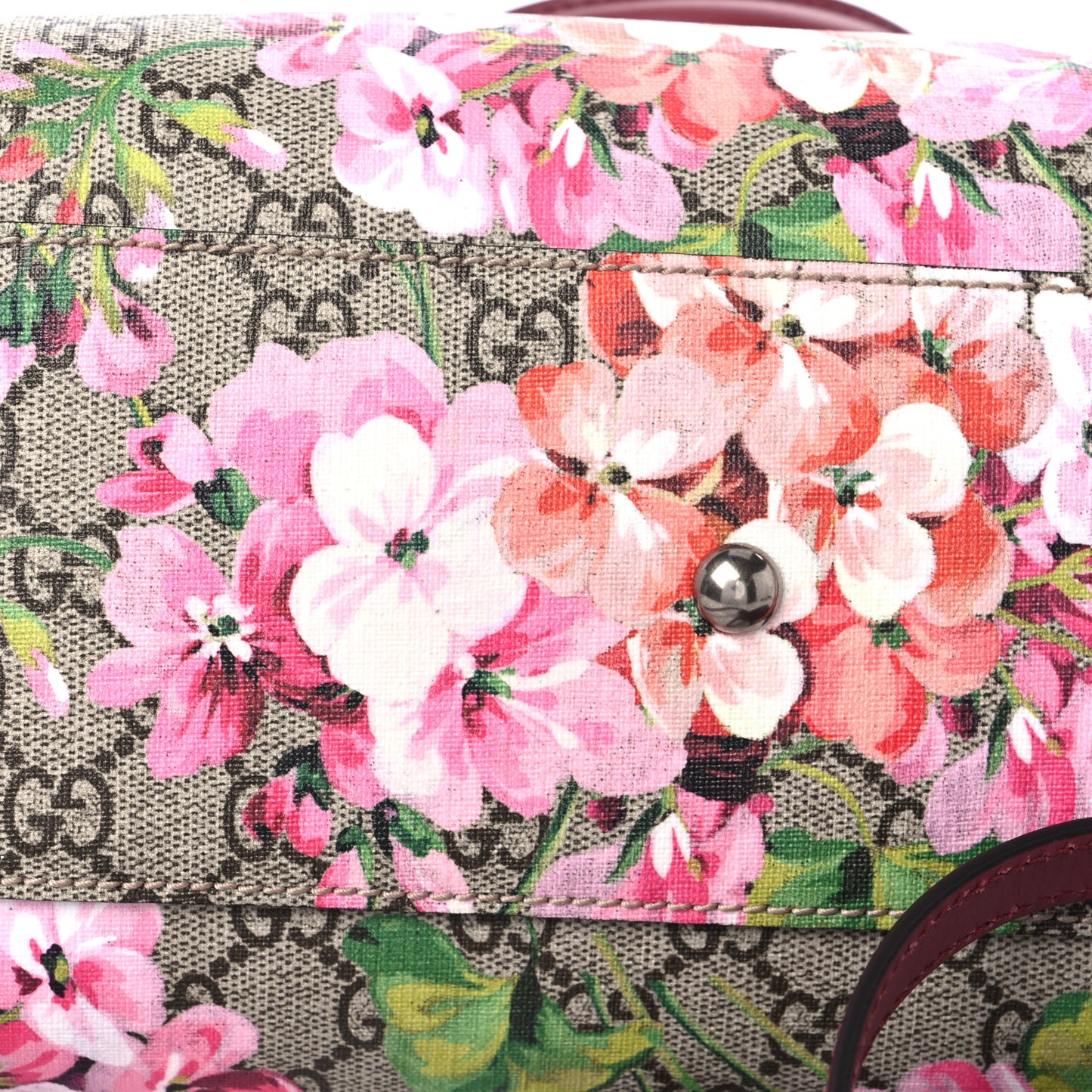 GG Supreme Monogram Blooms Small Boston Beige Multicolor Dry Rose