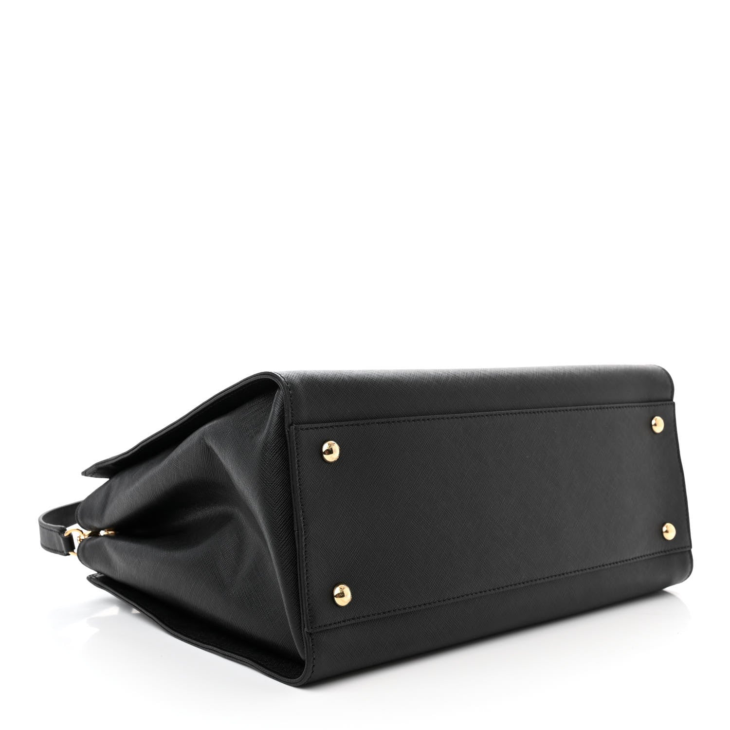 Salvatore Ferragamo Hammered Calfskin Briana Tote Black 4 of 9