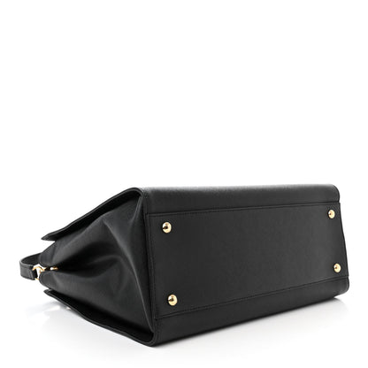Salvatore Ferragamo Hammered Calfskin Briana Tote Black 4 of 9
