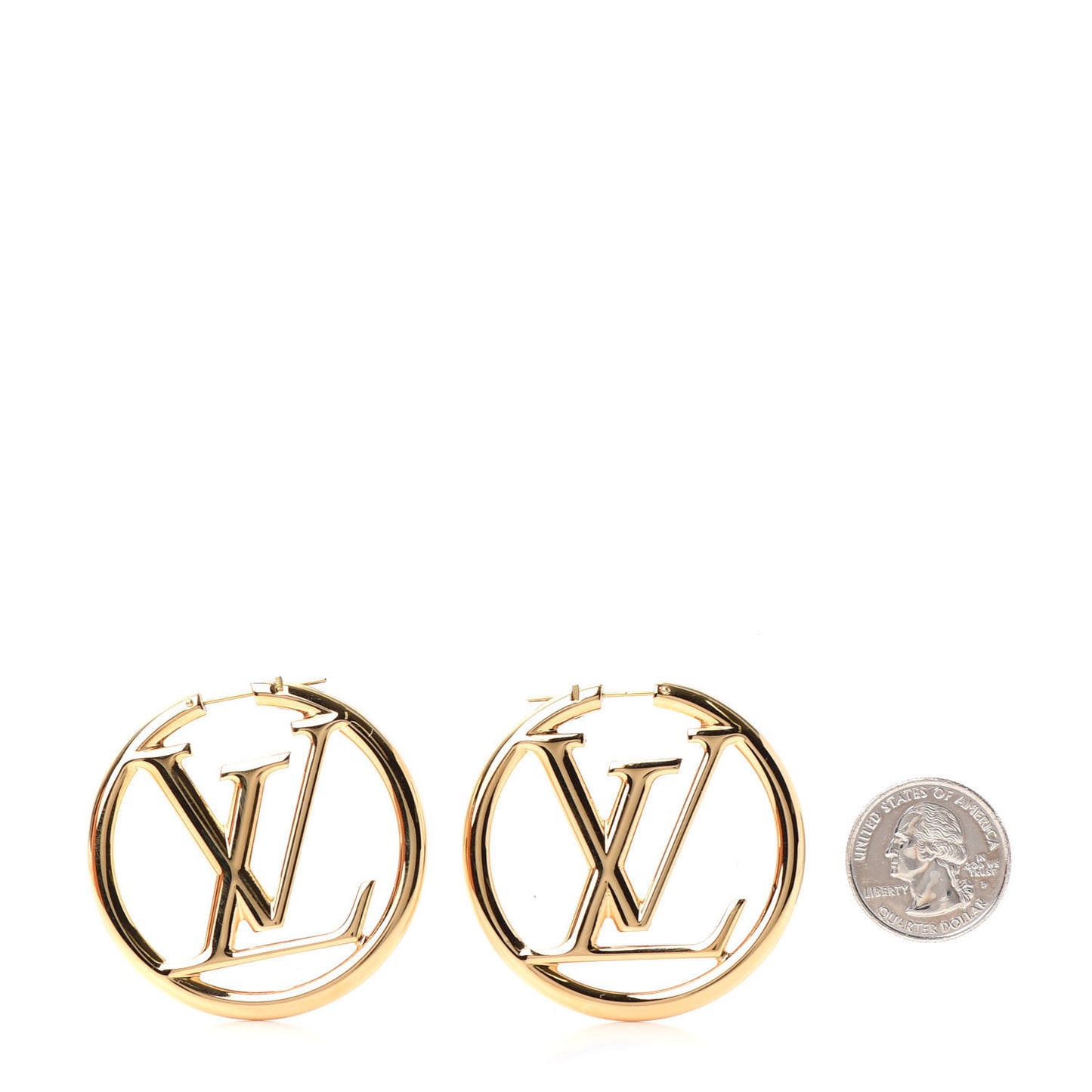 Metal Louise Hoop Earrings Gold