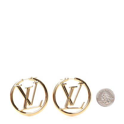 Louis Vuitton Metal Louise Hoop Earrings Gold 2 of 5