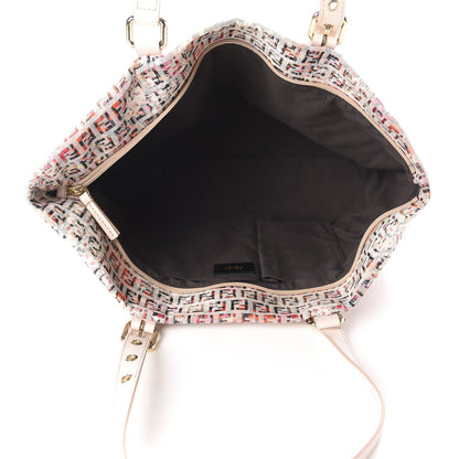 Fendi Zucchino Vitello Floral Forever Shopper Tote Rosa Papaya Rosa Confetto 5 of 10