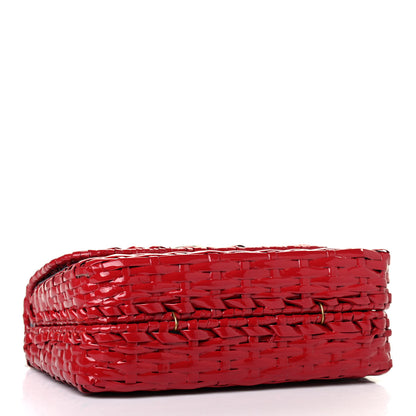 Gucci Glazed Wicker Mini Cestino Shoulder Bag Red 3 of 4