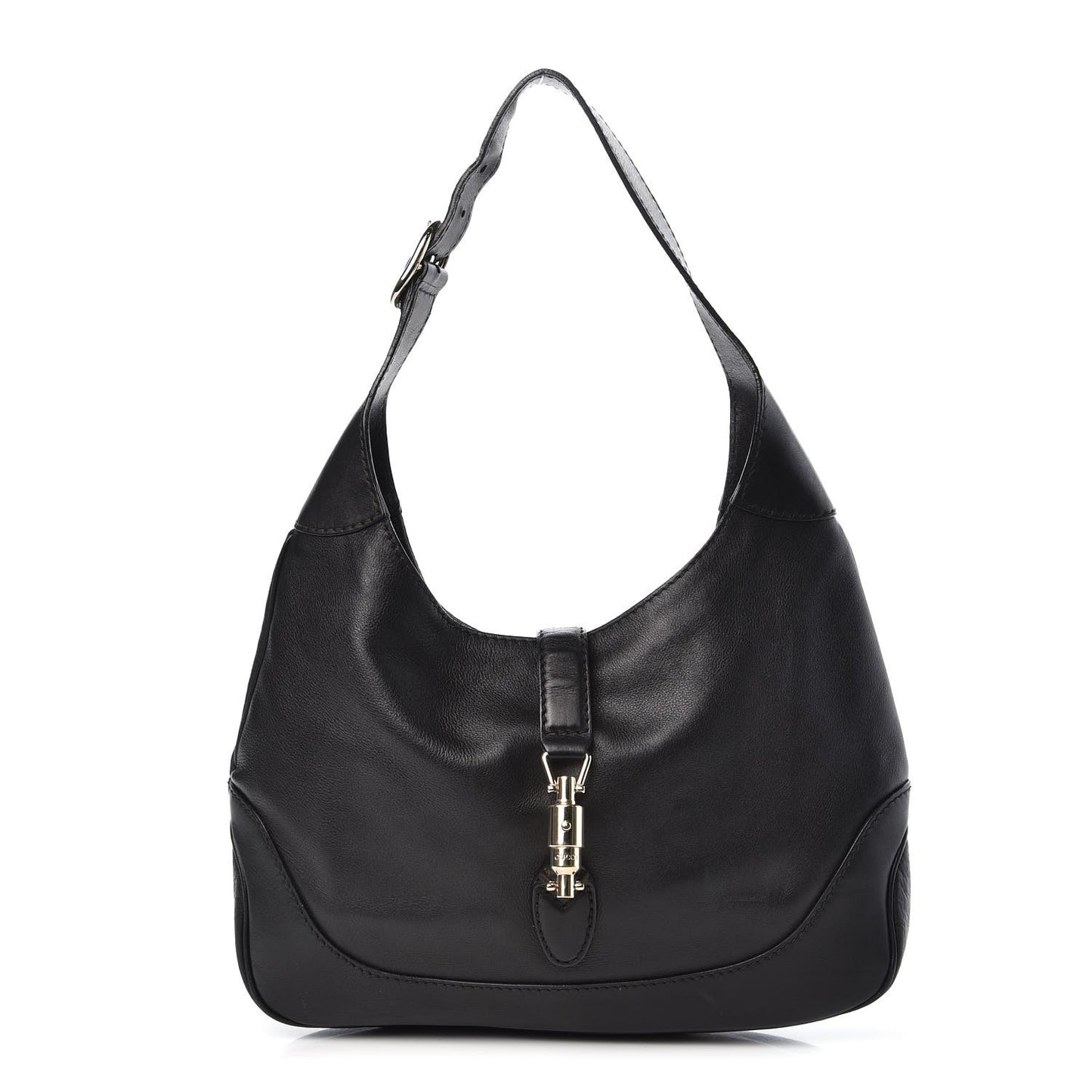 Calfskin Medium New Jackie Shoulder Bag Black
