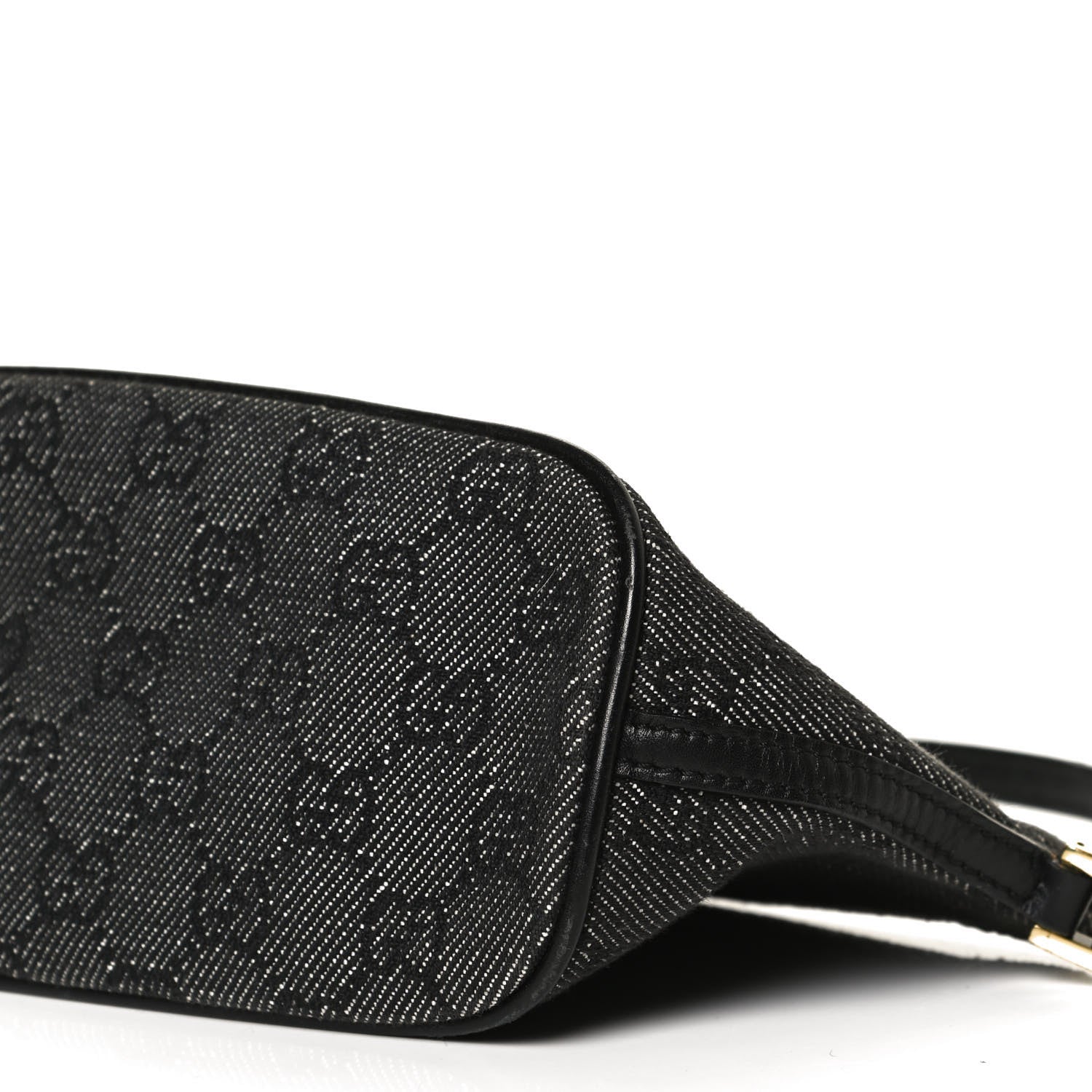 Gucci Denim Monogram Boat Pochette Black 10 of 11