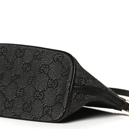 Gucci Denim Monogram Boat Pochette Black 10 of 11