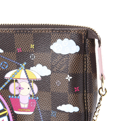 Louis Vuitton Damier Ebene 2020 Christmas Animation Big Wheel Mini Pochette Accessories Rose Ballerine 10 of 11