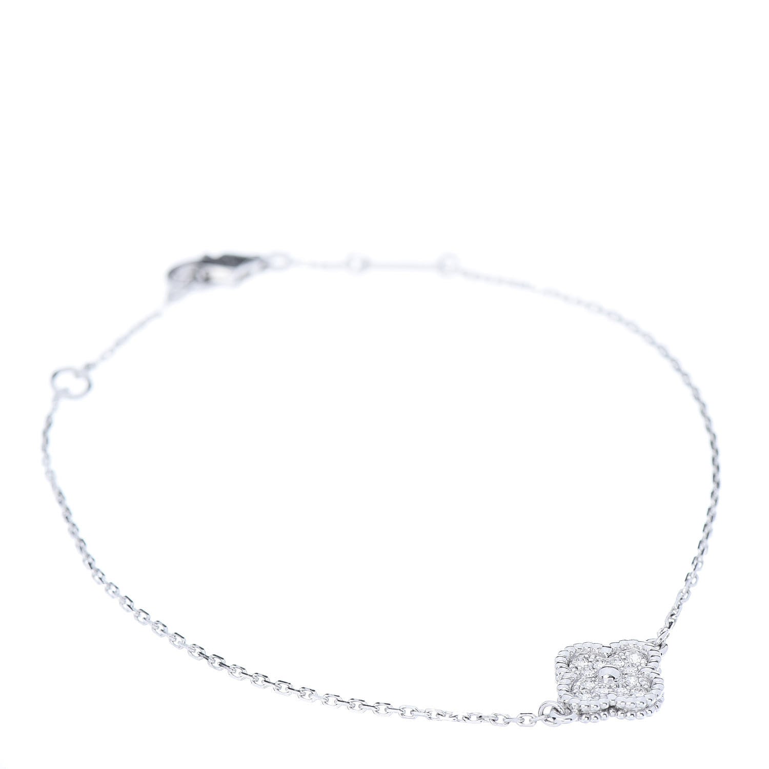 Van Cleef & Arpels 18K White Gold Diamond Sweet Alhambra Bracelet 1 of 6