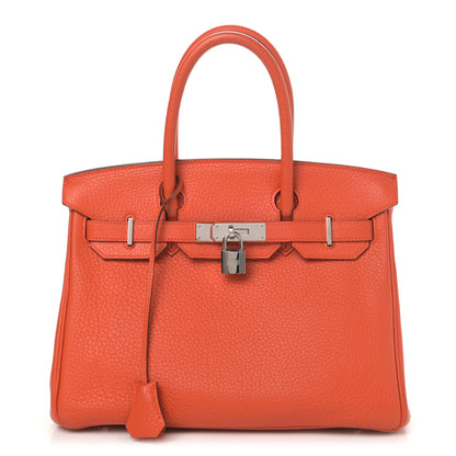 Hermes Taurillon Clemence Birkin 30 Capucine 1 of 14