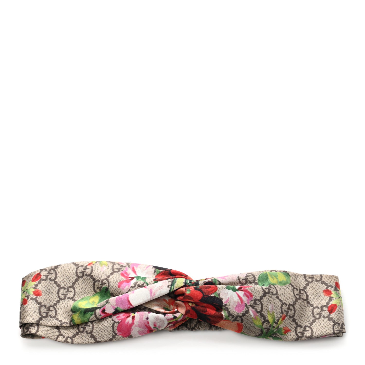 Gucci Silk Monogram Blooms Print Headband Antique Rose 1 of 7