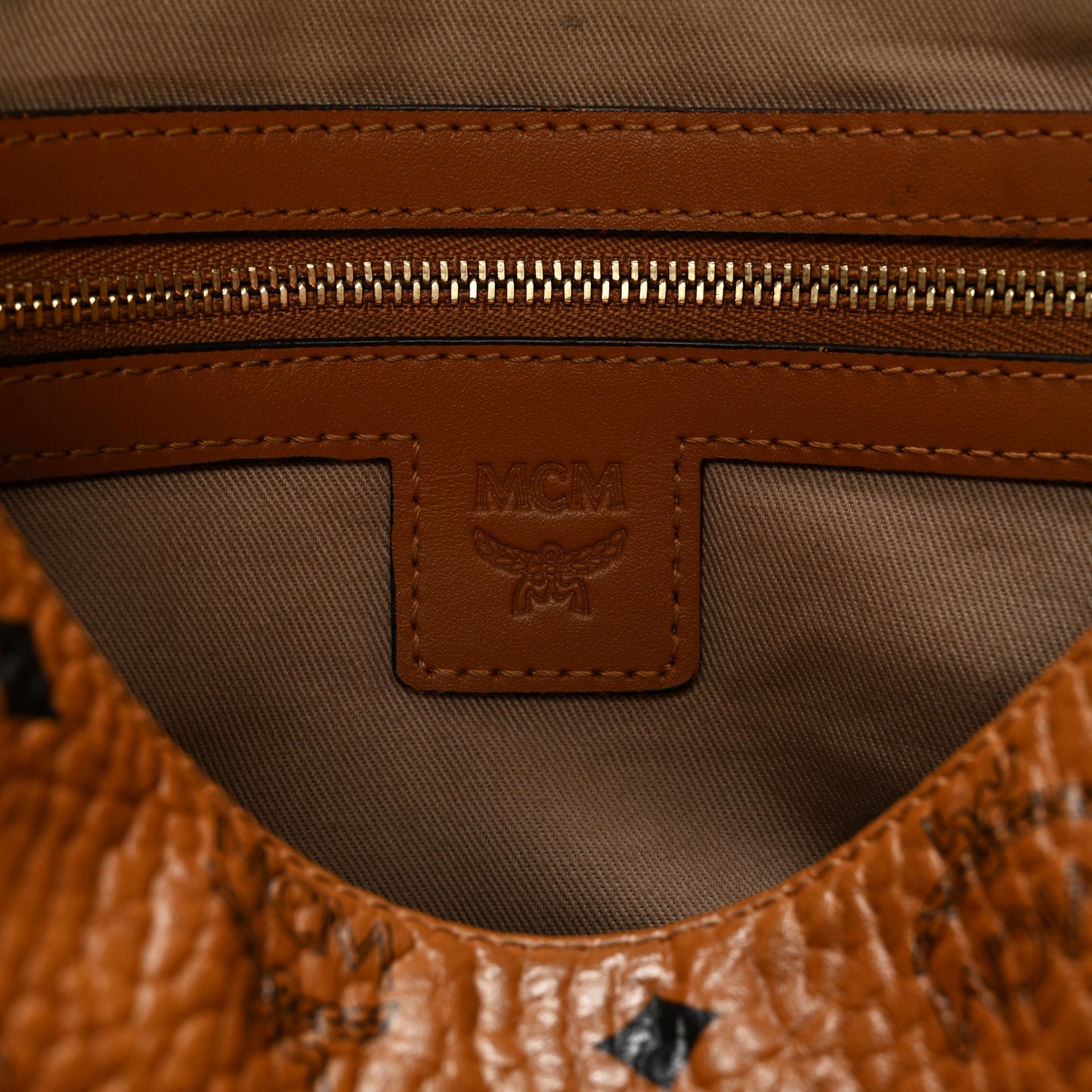 Visetos Medium Zip Pouch Cognac
