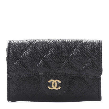 Chanel Caviar Quilted Flap Card Holder Wallet Black 1 of 9