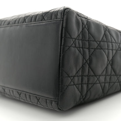 Christian Dior Lambskin Cannage Medium Lady Dior Black 10 of 11