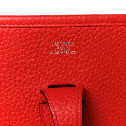 Hermes Taurillon Clemence Evelyne III PM Rouge Tomate 7 of 11