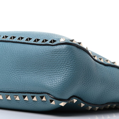 Valentino Garavani Pebbled Calfskin Small Rockstud Flip-Lock Messenger Bag Light Blue 8 of 8