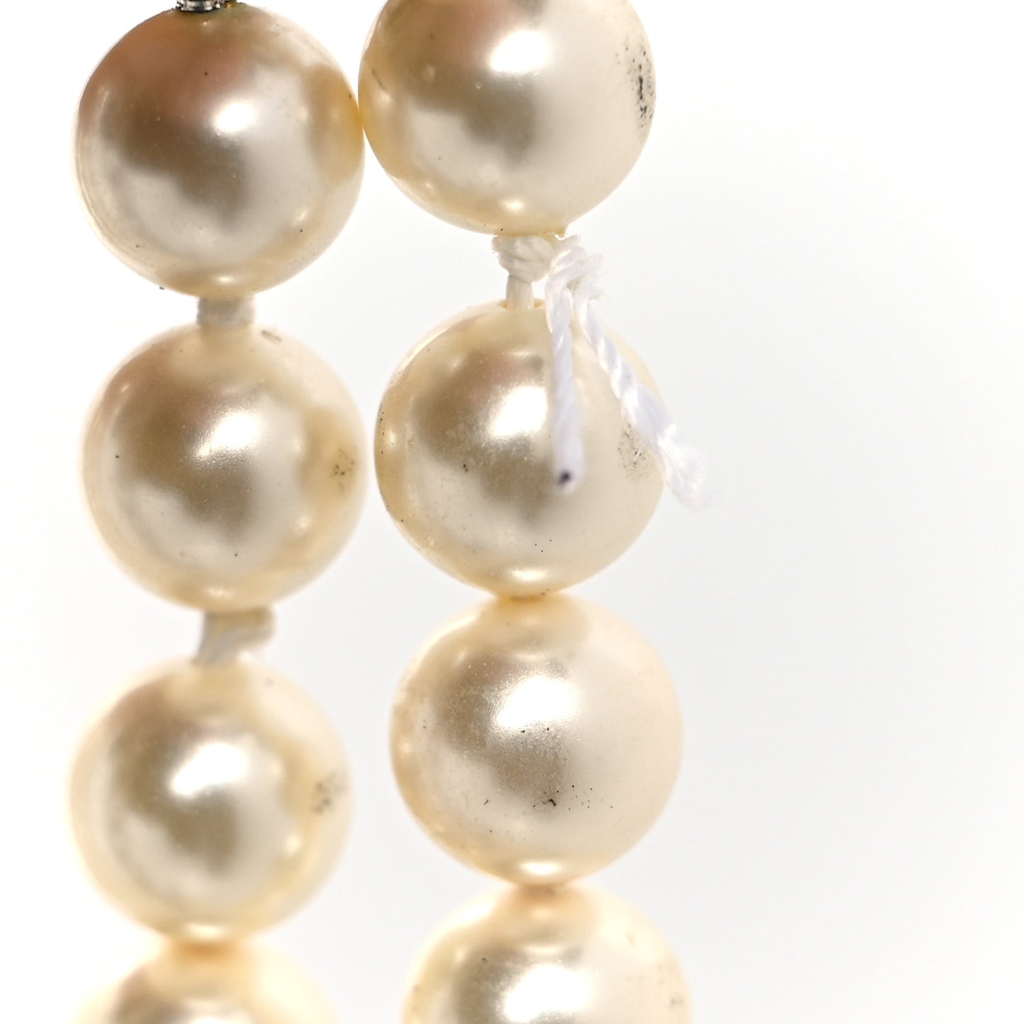 Pearl Crystal CC Multi Strand Necklace Silver