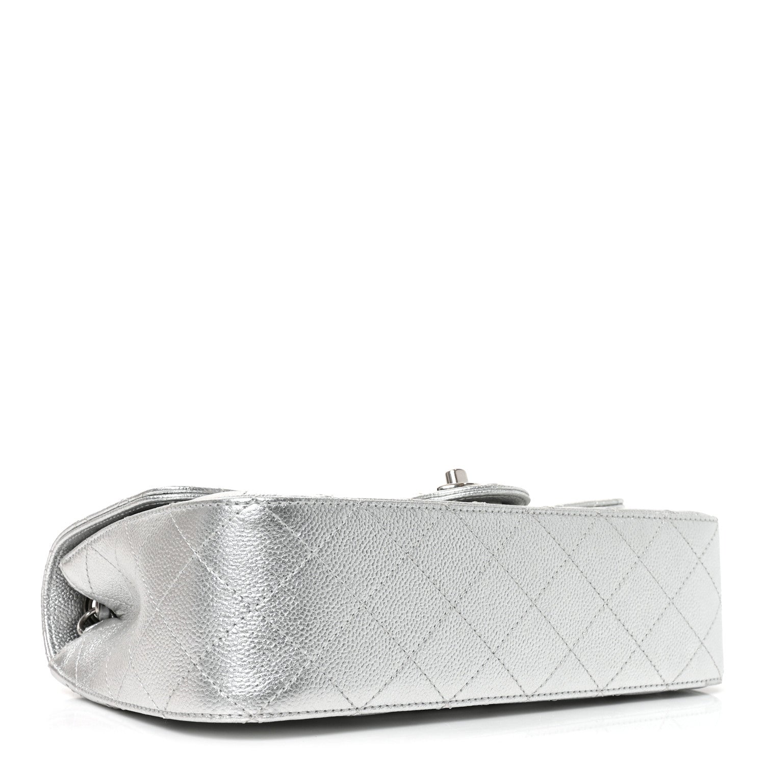 Chanel Metallic Caviar Quilted Medium CC Slide Flap Silver Silver 4 of 11