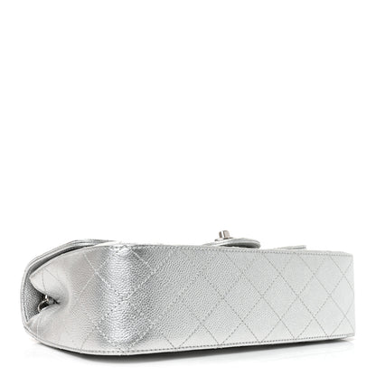 Chanel Metallic Caviar Quilted Medium CC Slide Flap Silver Silver 4 of 11