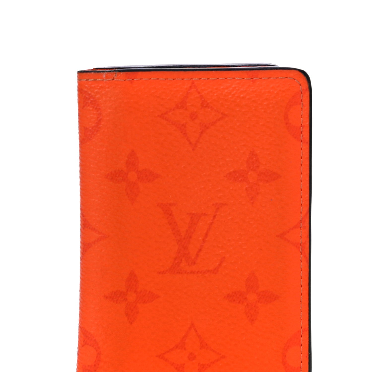 LOUIS VUITTON マネークリップ オレンジ Louis Vuitton Taiga Taigarama Orange Monogram Logo Pocket