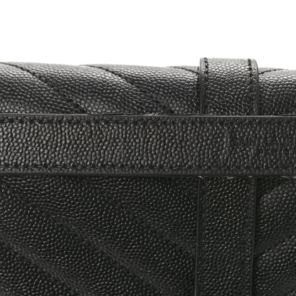 Saint Laurent Grain De Poudre Textured Mixed Matelasse Large Triquilt Monogram Satchel Black 12 of 19
